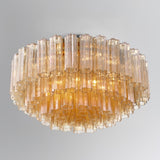 Crystorama Addis 16 Light Aged Brass Flush Mount