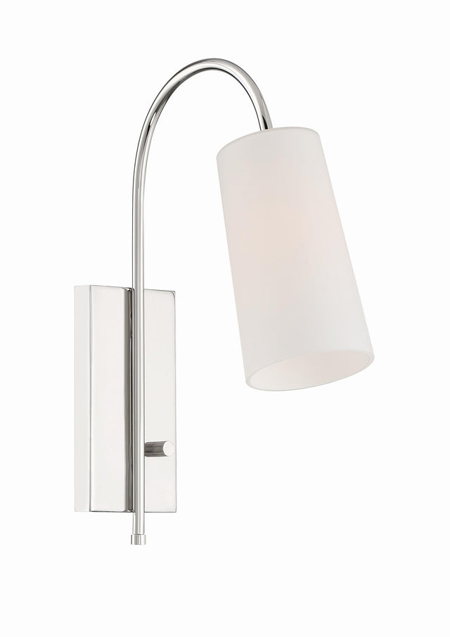 Crystorama Alexa 1 Light Polished Nickel Task Sconce