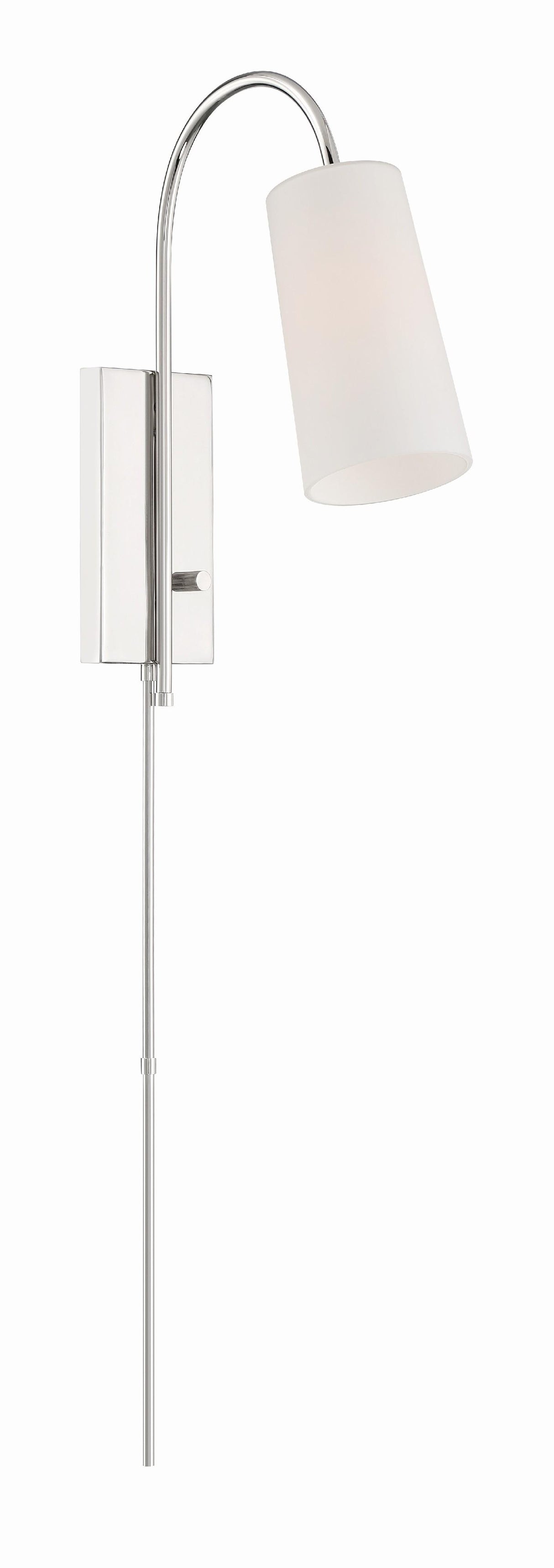 Crystorama Alexa 1 Light Polished Nickel Task Sconce