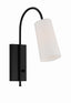 Crystorama Alexa 1 Light Matte Black Task Sconce