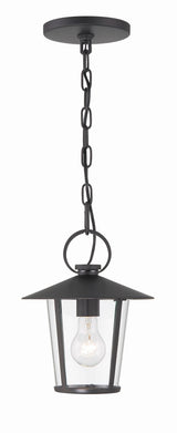 Crystorama Andover 1 Light Matte Black Outdoor Pendant