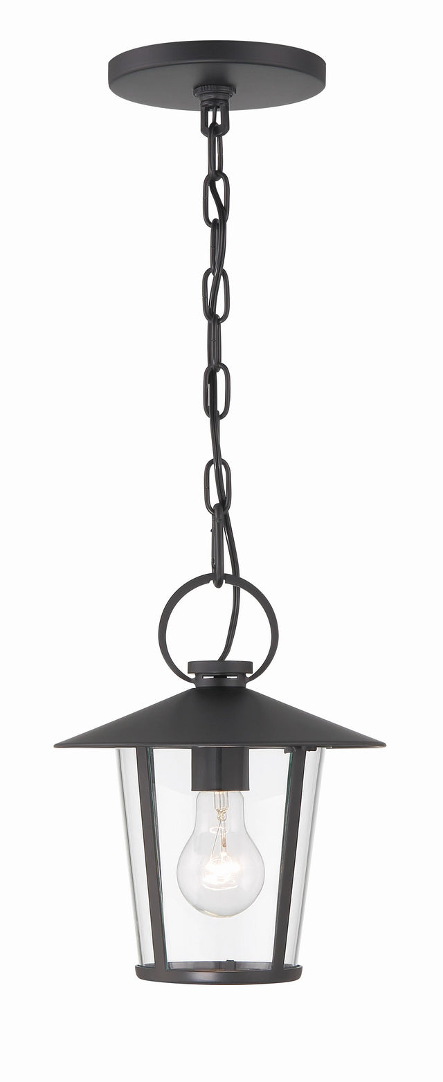Crystorama Andover 1 Light Matte Black Outdoor Pendant
