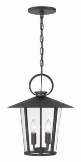 Crystorama Andover 4 Light Matte Black Outdoor Pendant
