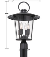 Crystorama Andover 4 Light Matte Black Outdoor Post