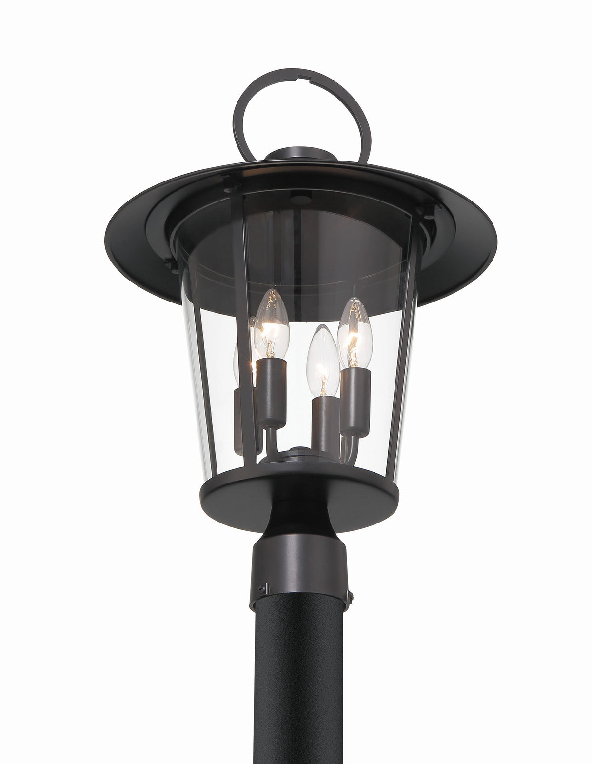 Crystorama Andover 4 Light Matte Black Outdoor Post