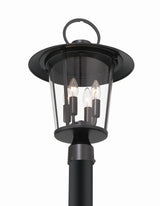 Crystorama Andover 4 Light Matte Black Outdoor Post