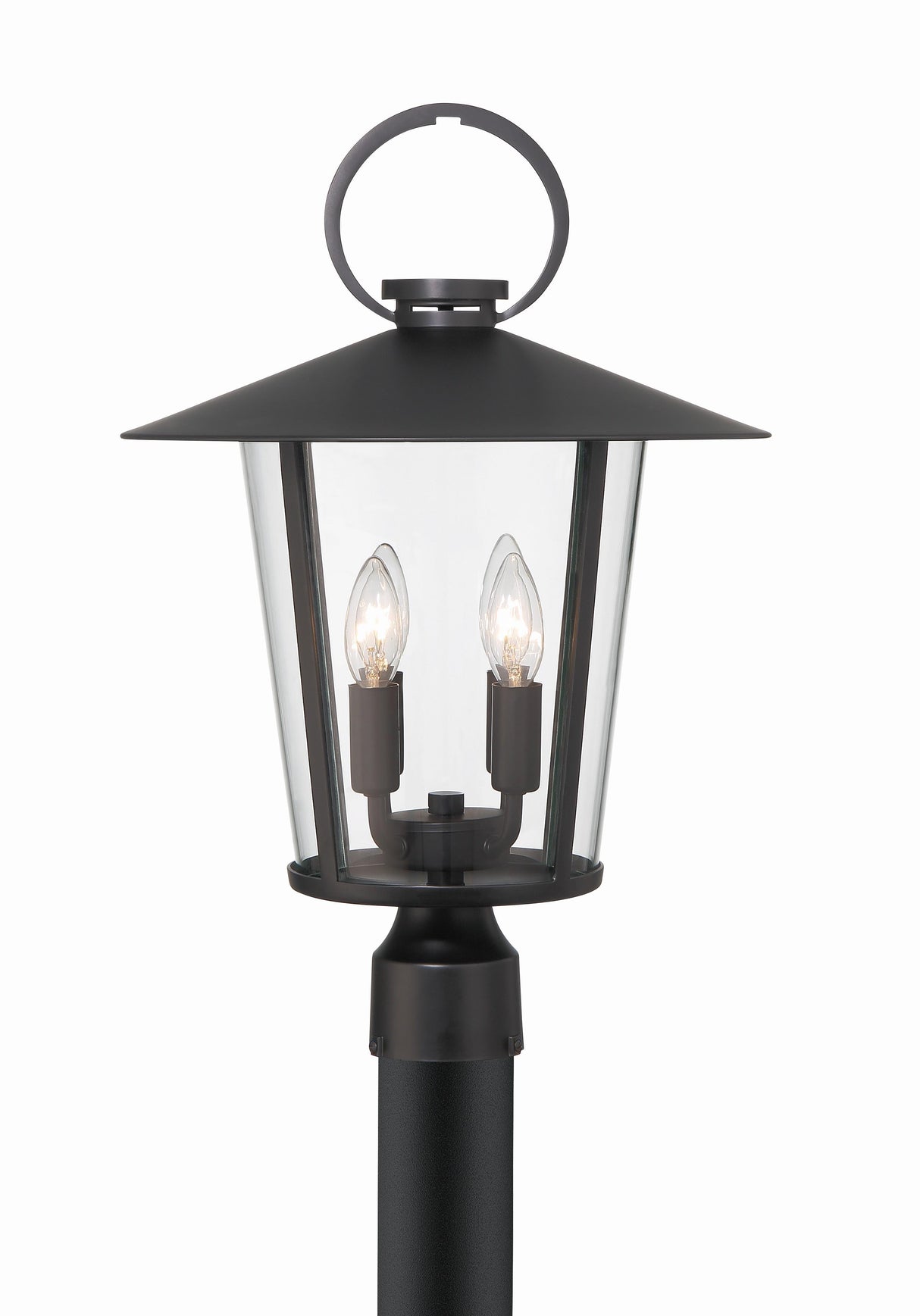Crystorama Andover 4 Light Matte Black Outdoor Post