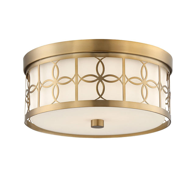 Crystorama Anniversary 2 Light Vibrant Gold Flush Mount