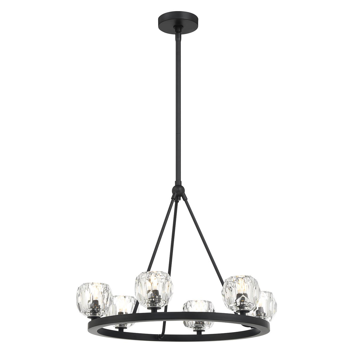 Crystorama Aragon 6 Light LED Matte Black Chandelier