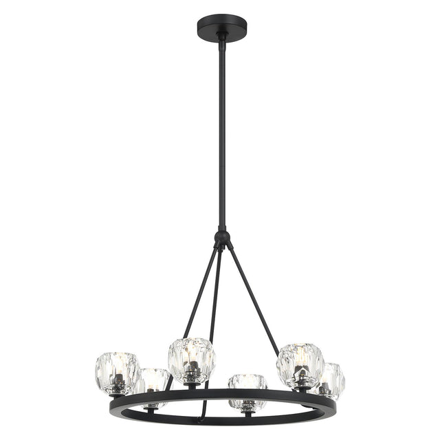 Crystorama Aragon 6 Light LED Matte Black Chandelier