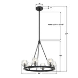 Crystorama Aragon 6 Light LED Matte Black Chandelier