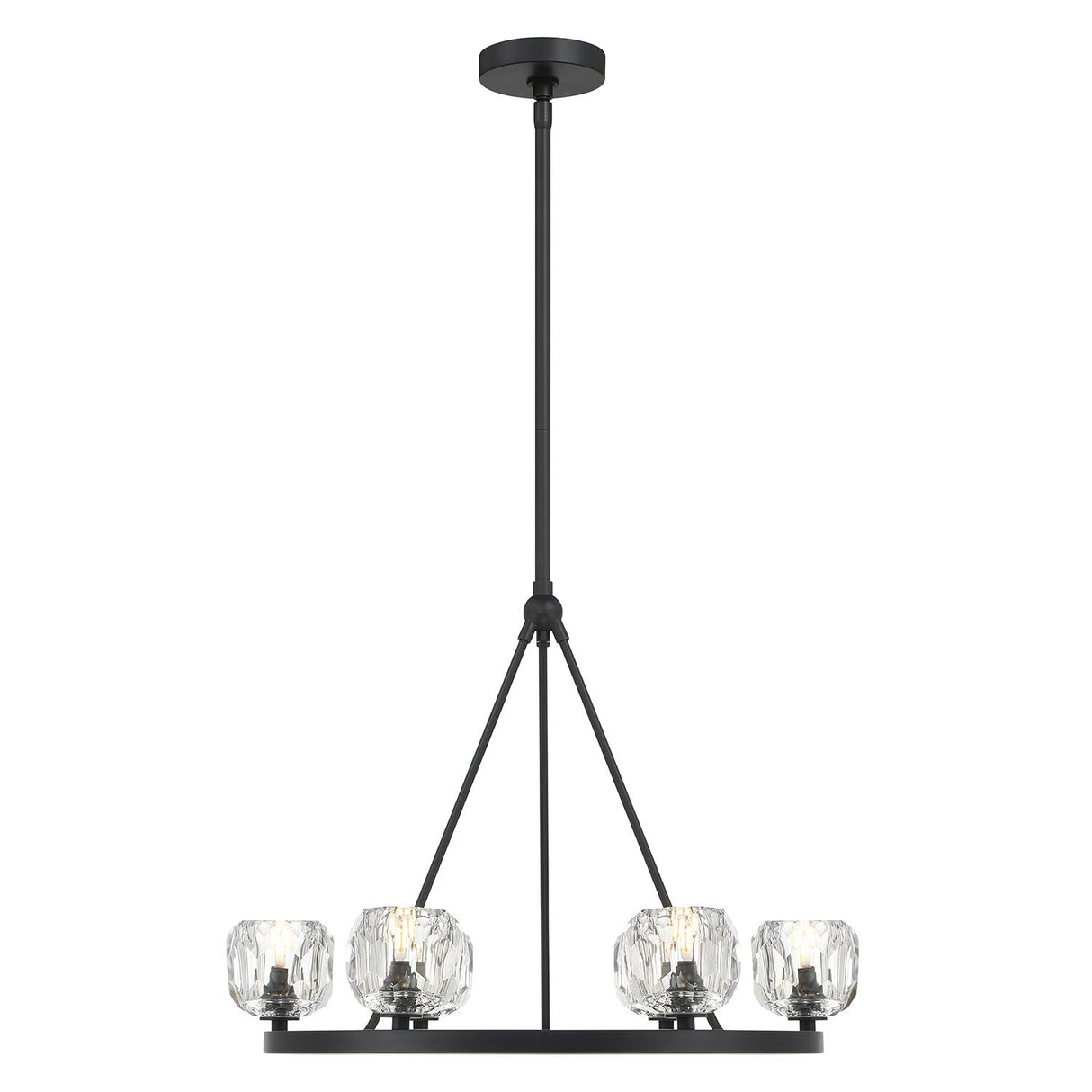 Crystorama Aragon 6 Light LED Matte Black Chandelier