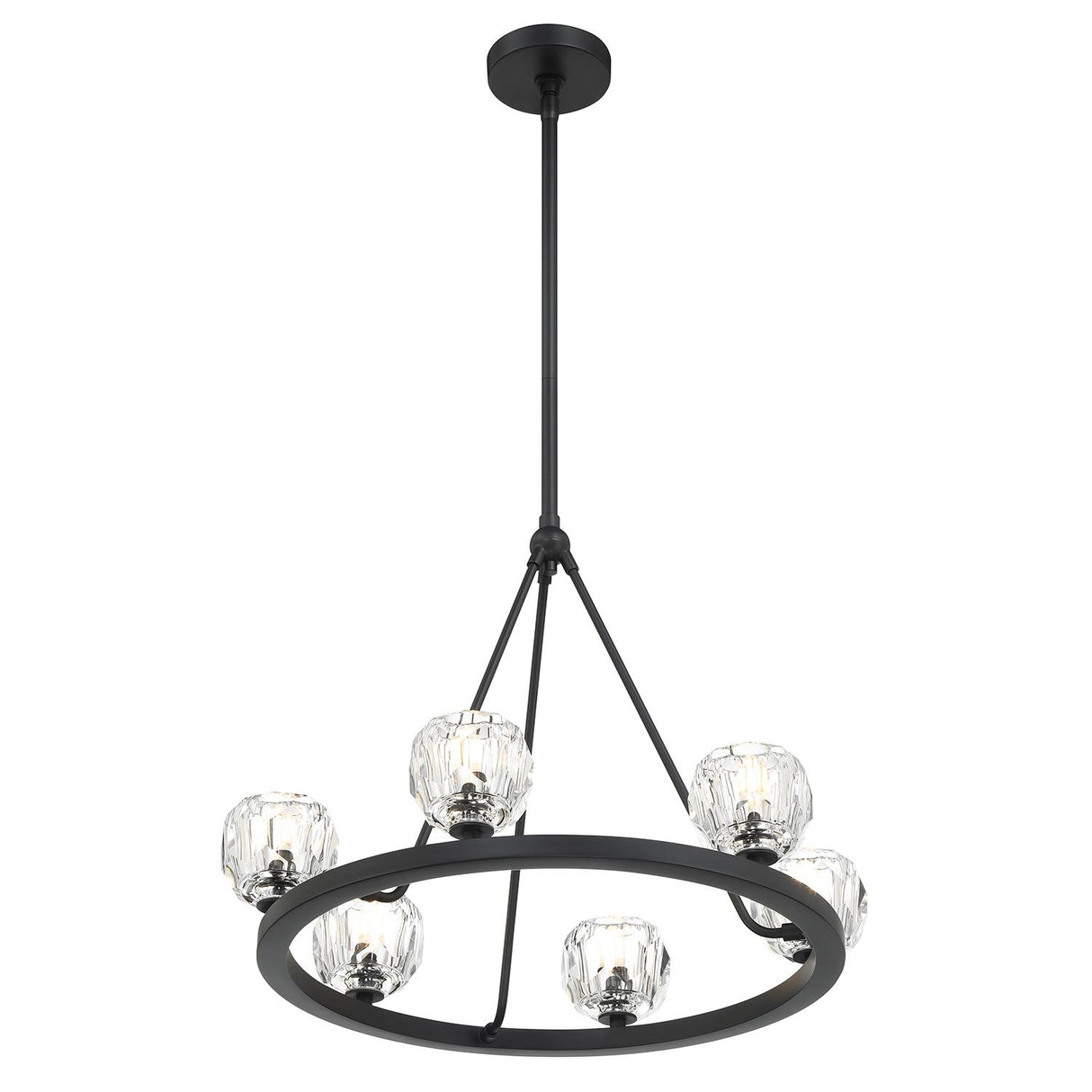 Crystorama Aragon 6 Light LED Matte Black Chandelier