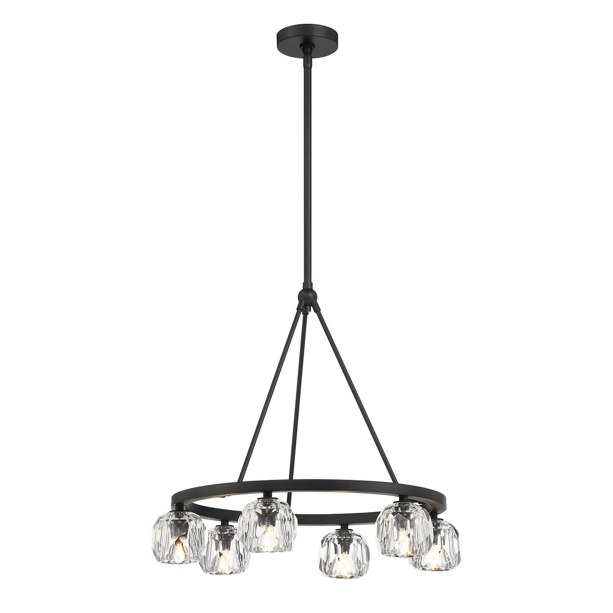Crystorama Aragon 6 Light LED Matte Black Chandelier