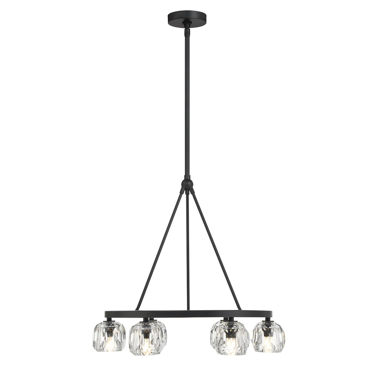 Crystorama Aragon 6 Light LED Matte Black Chandelier