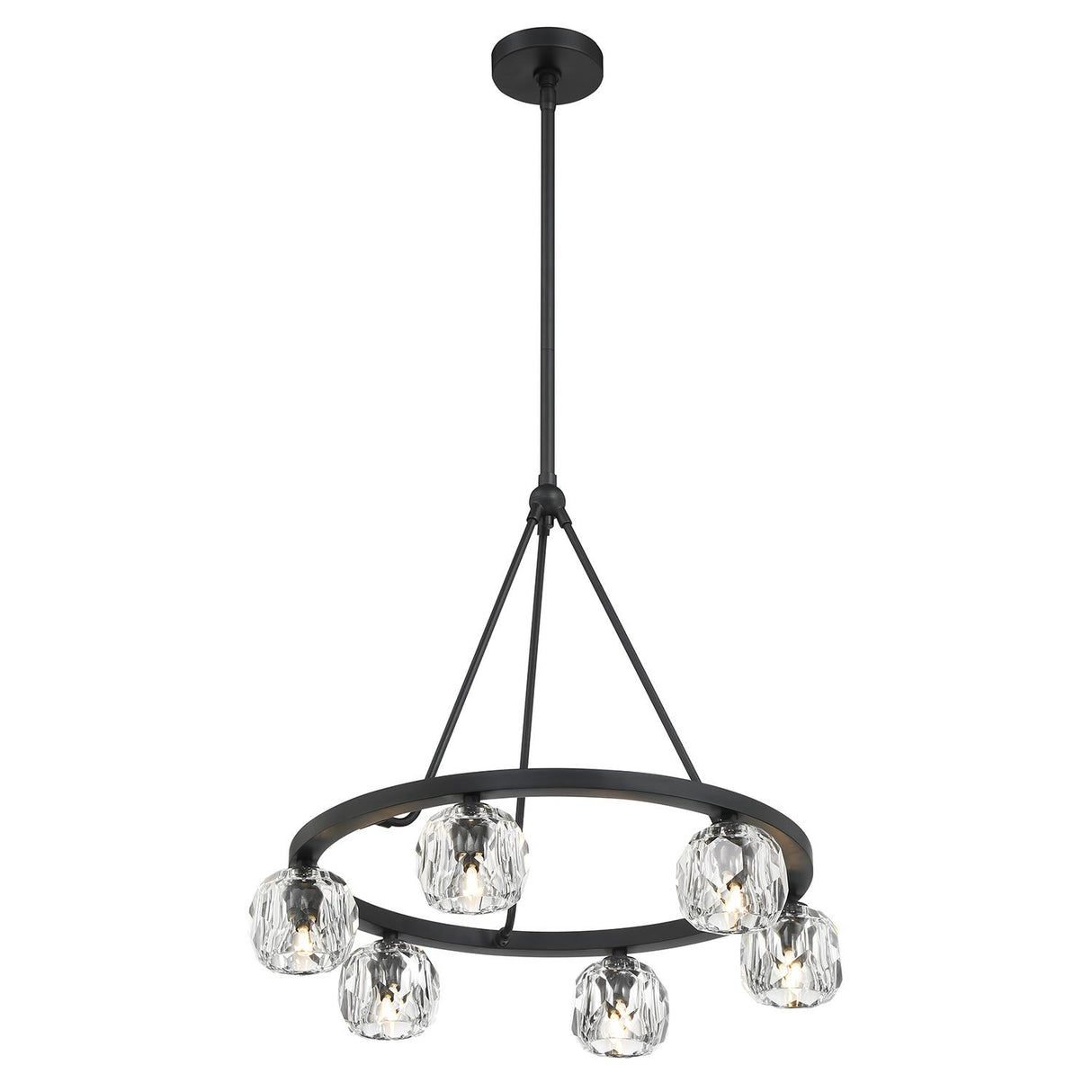 Crystorama Aragon 6 Light LED Matte Black Chandelier