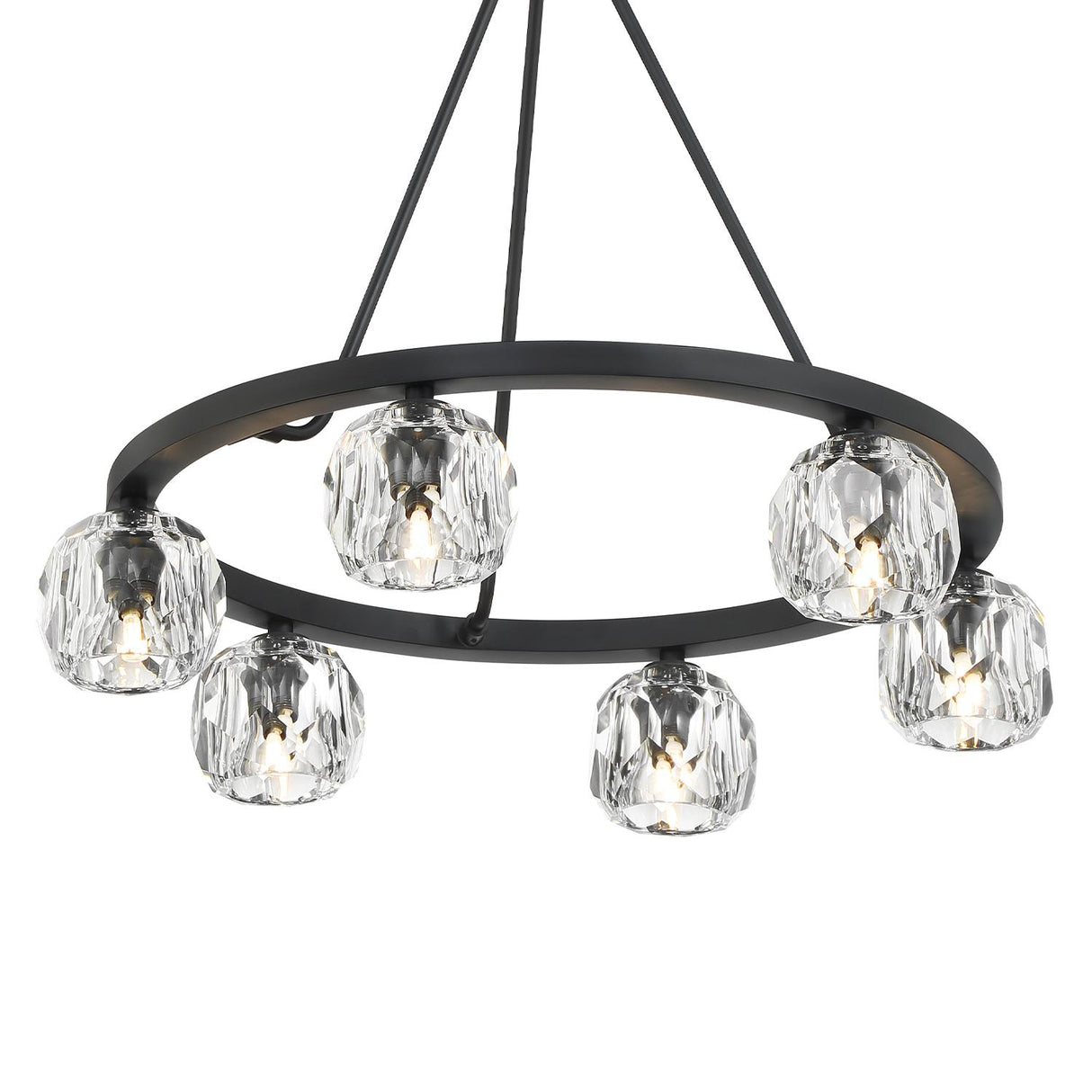 Crystorama Aragon 6 Light LED Matte Black Chandelier