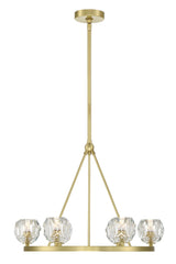 Crystorama Aragon 6 Light LED Soft Brass Chandelier