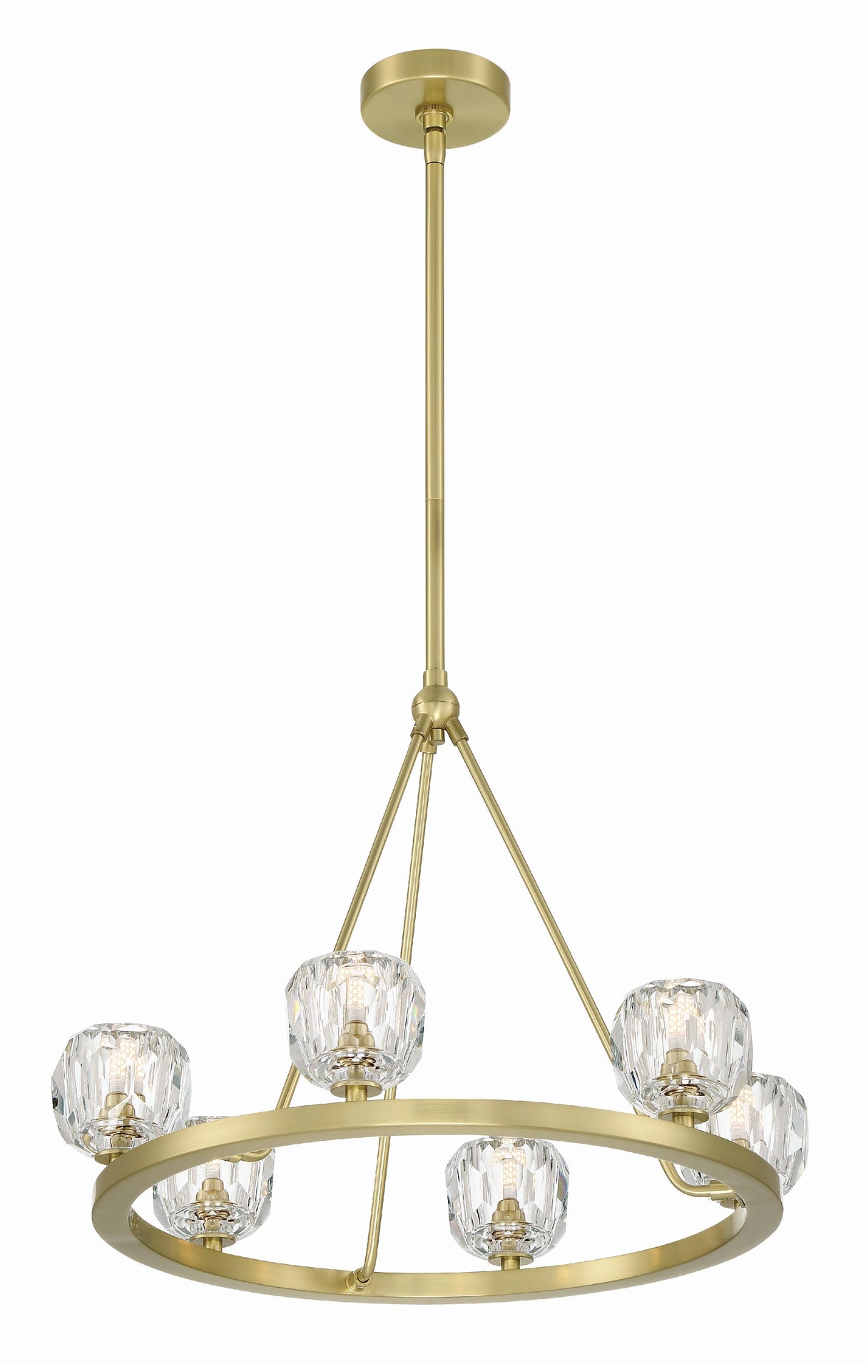 Crystorama Aragon 6 Light LED Soft Brass Chandelier