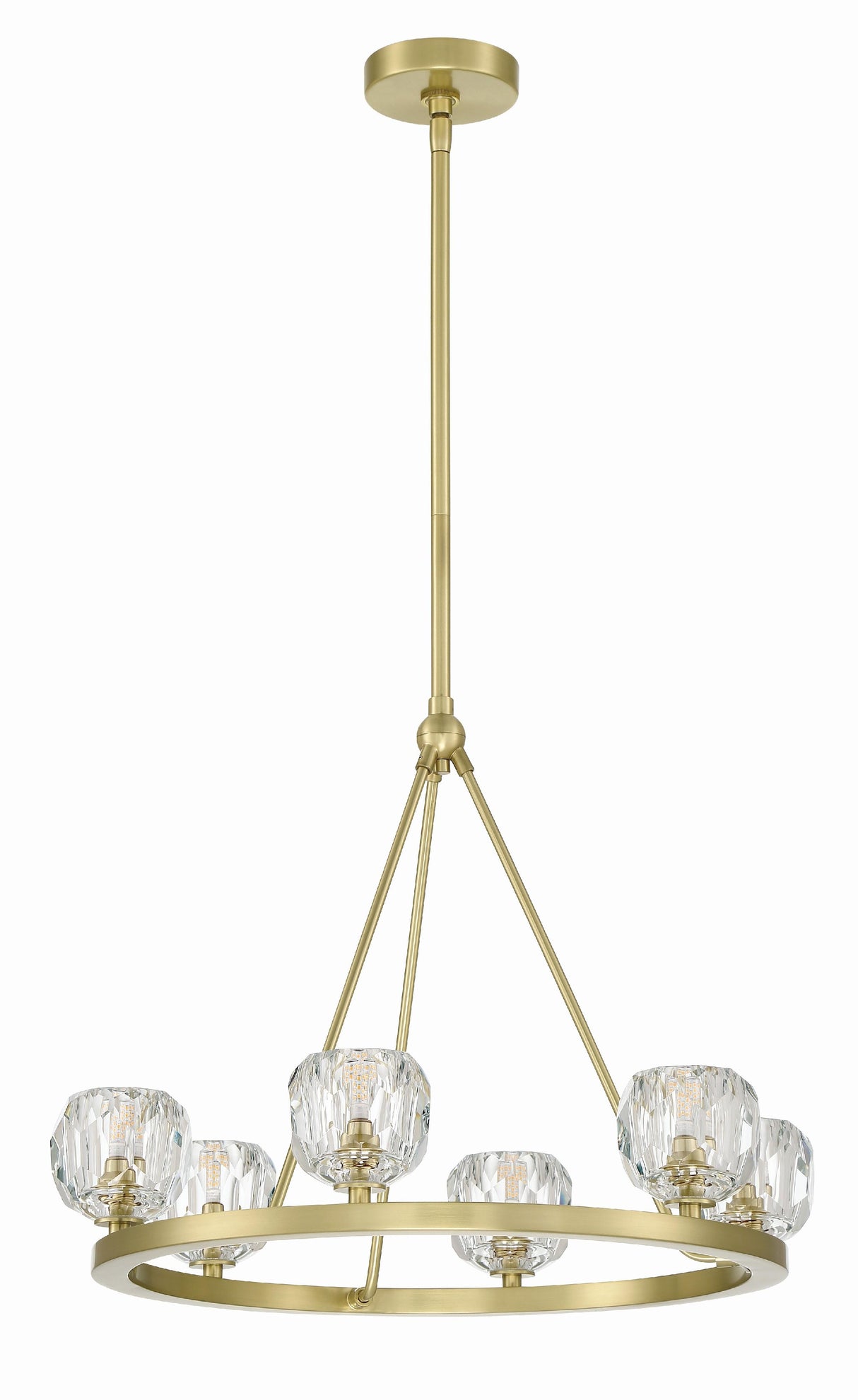 Crystorama Aragon 6 Light LED Soft Brass Chandelier