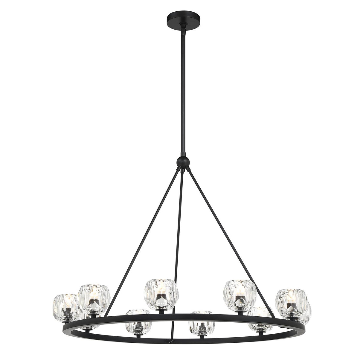 Crystorama Aragon 10 Light LED Matte Black Chandelier