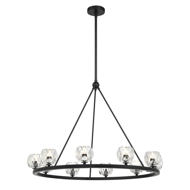 Crystorama Aragon 10 Light LED Matte Black Chandelier