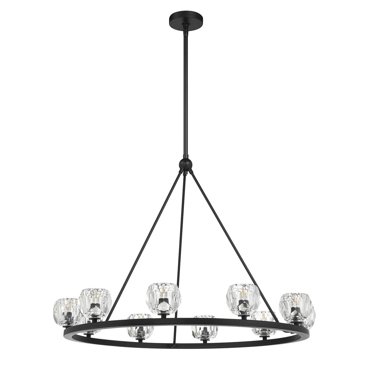 Crystorama Aragon 10 Light LED Matte Black Chandelier