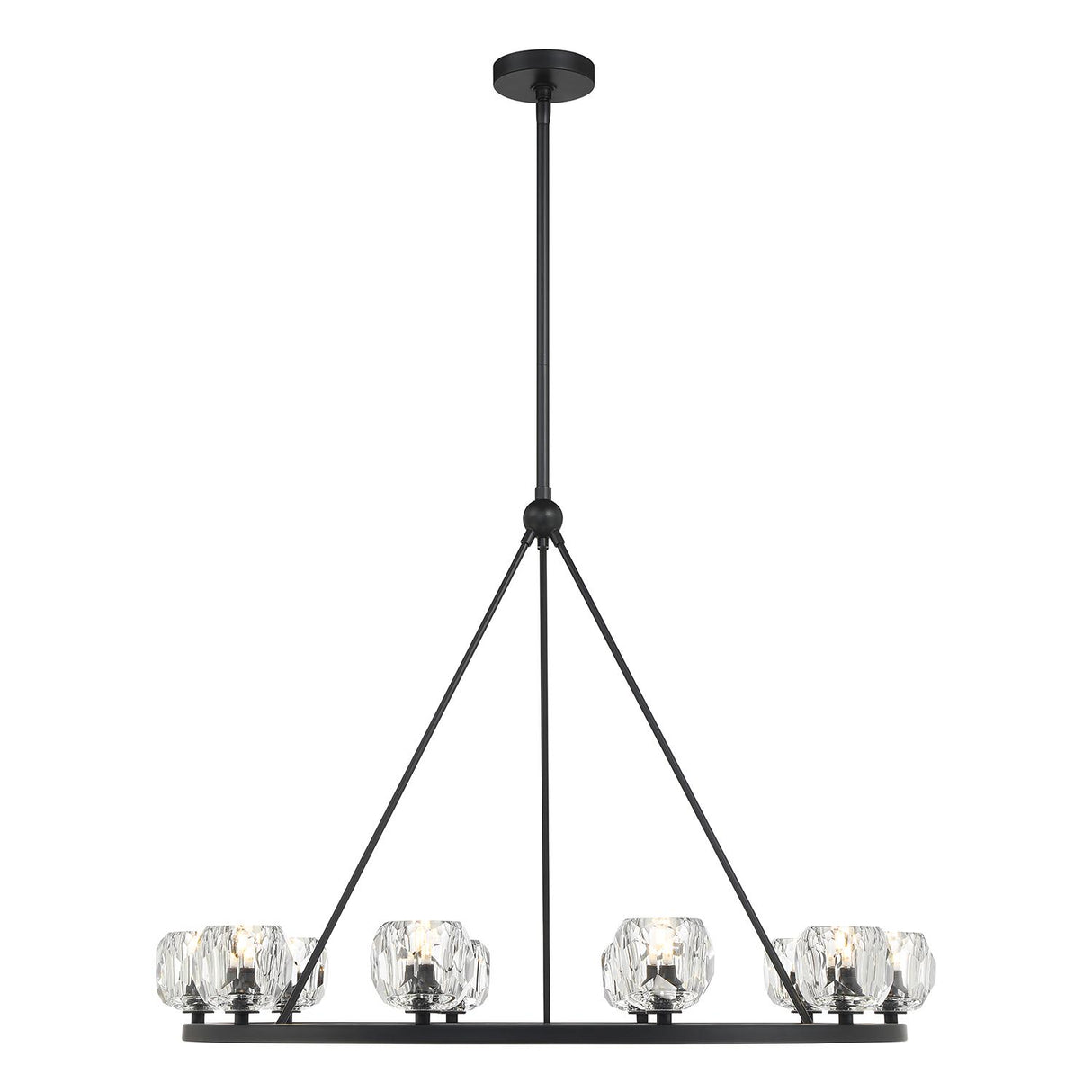 Crystorama Aragon 10 Light LED Matte Black Chandelier