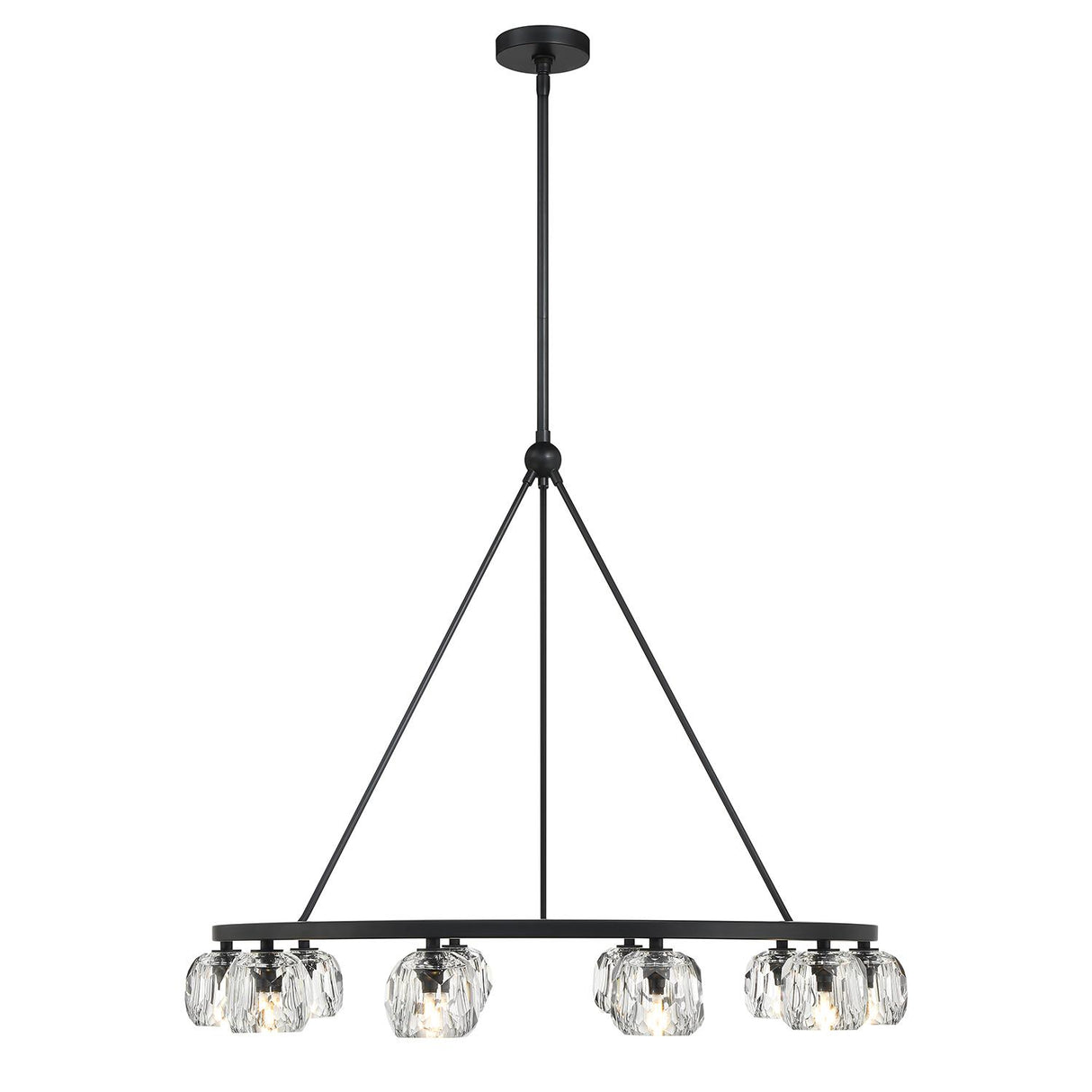 Crystorama Aragon 10 Light LED Matte Black Chandelier