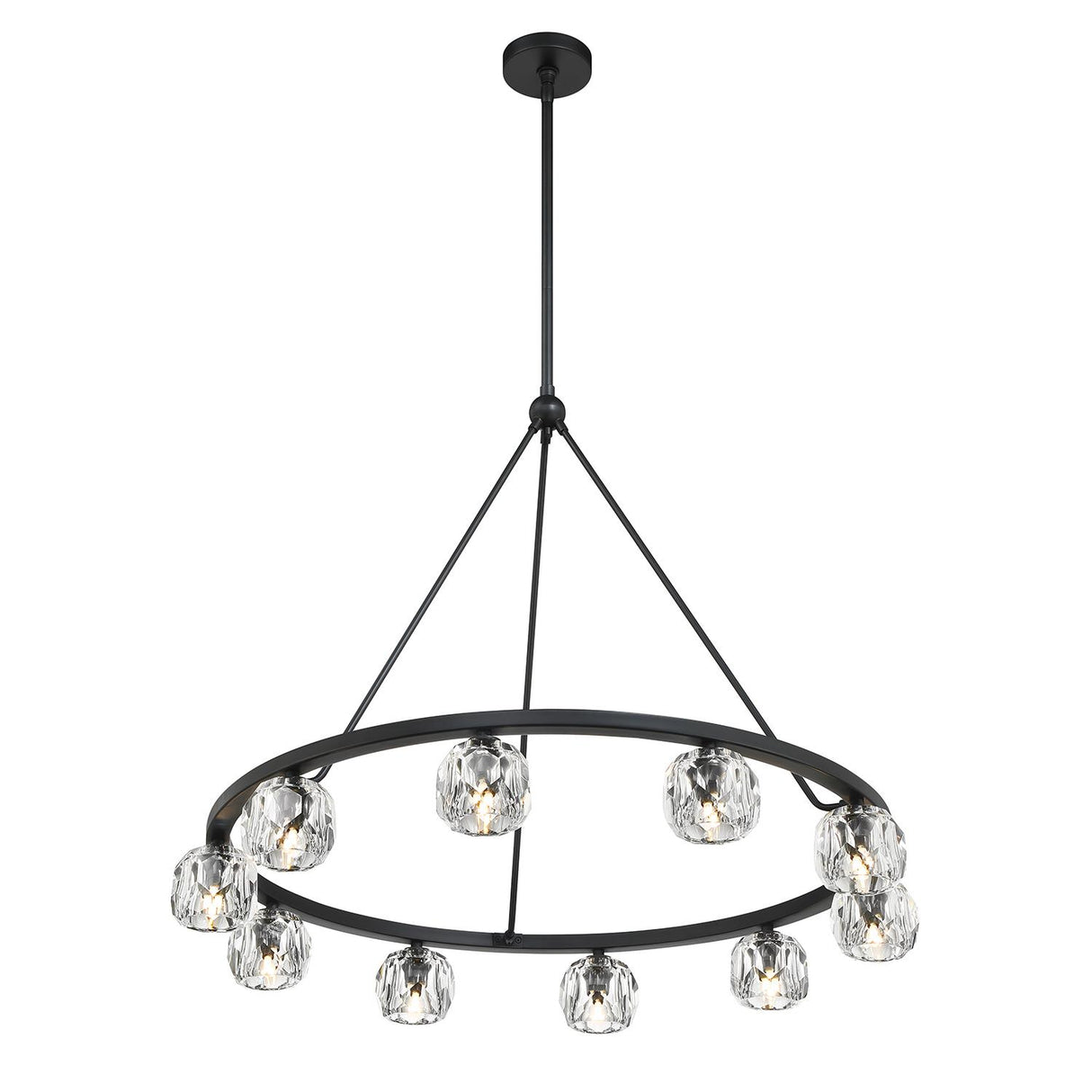 Crystorama Aragon 10 Light LED Matte Black Chandelier