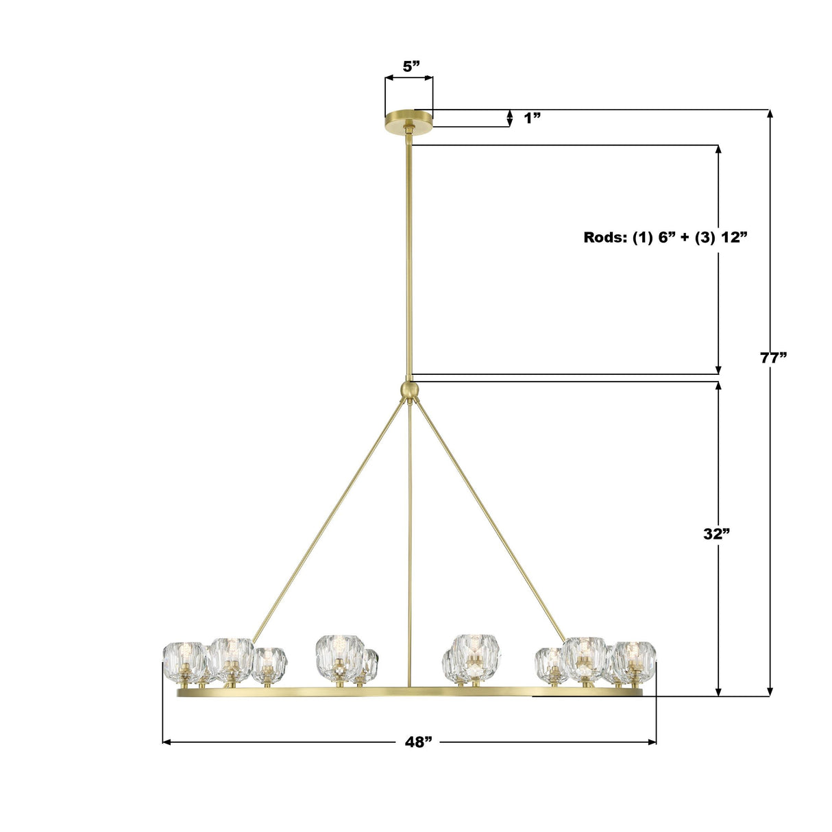 Crystorama Aragon 12 Light LED Soft Brass Chandelier