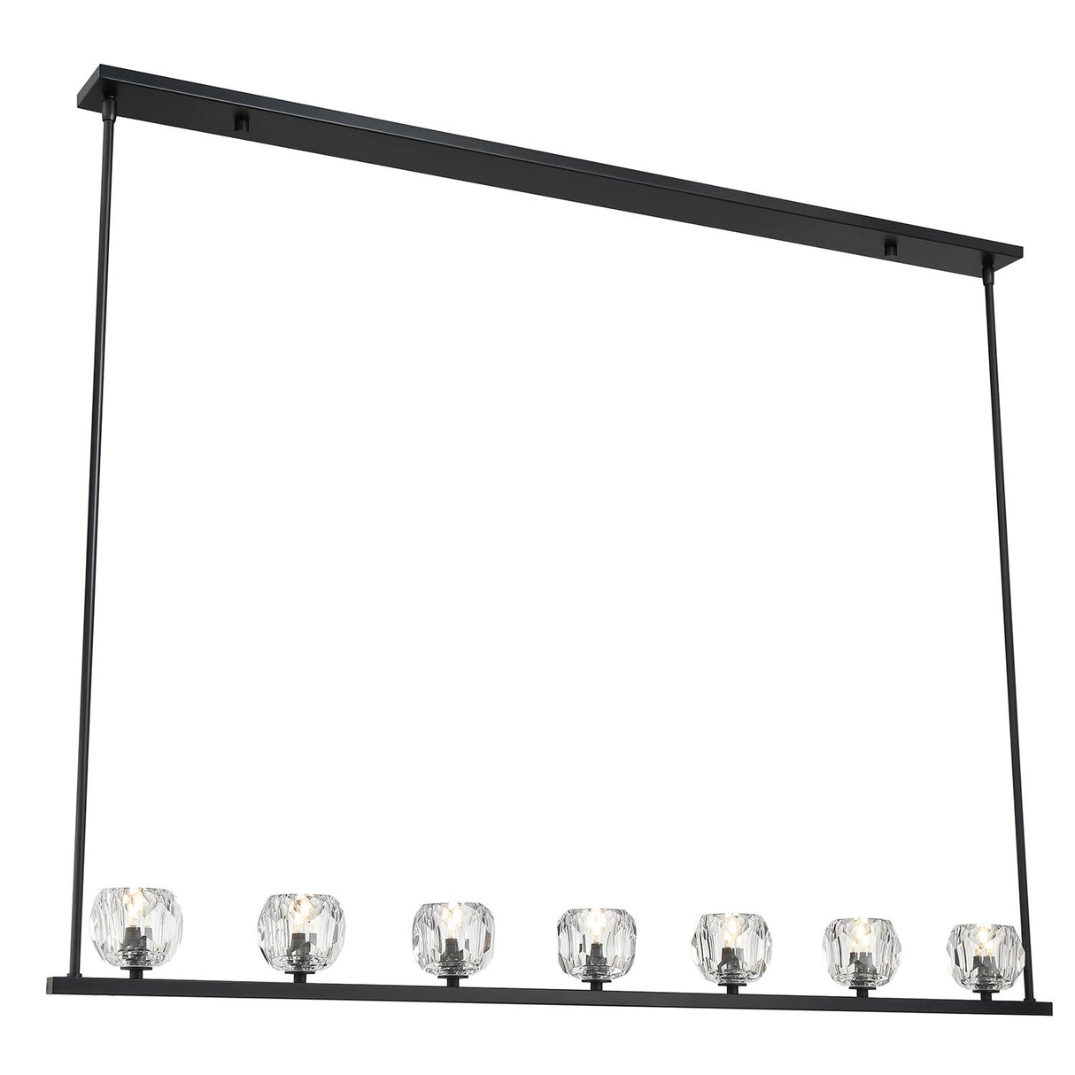 Crystorama Aragon 7 Light LED Matte Black Linear Chandelier