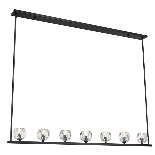 Crystorama Aragon 7 Light LED Matte Black Linear Chandelier