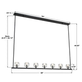 Crystorama Aragon 7 Light LED Matte Black Linear Chandelier