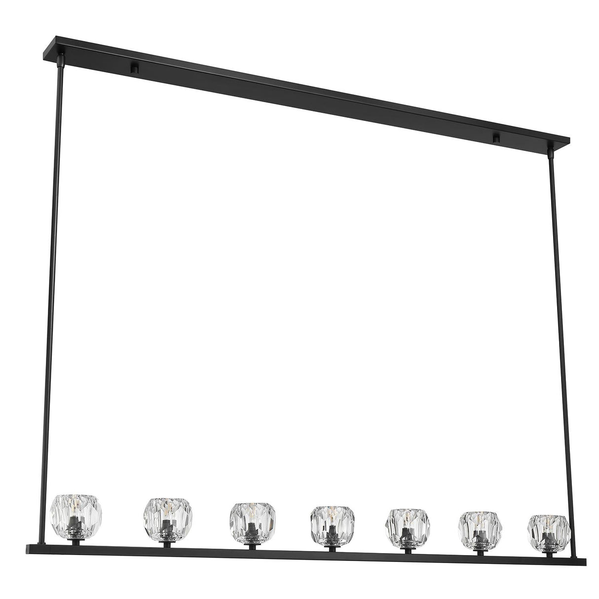 Crystorama Aragon 7 Light LED Matte Black Linear Chandelier