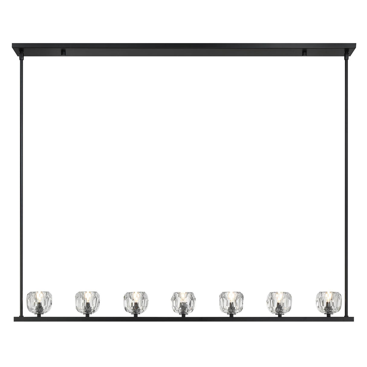 Crystorama Aragon 7 Light LED Matte Black Linear Chandelier