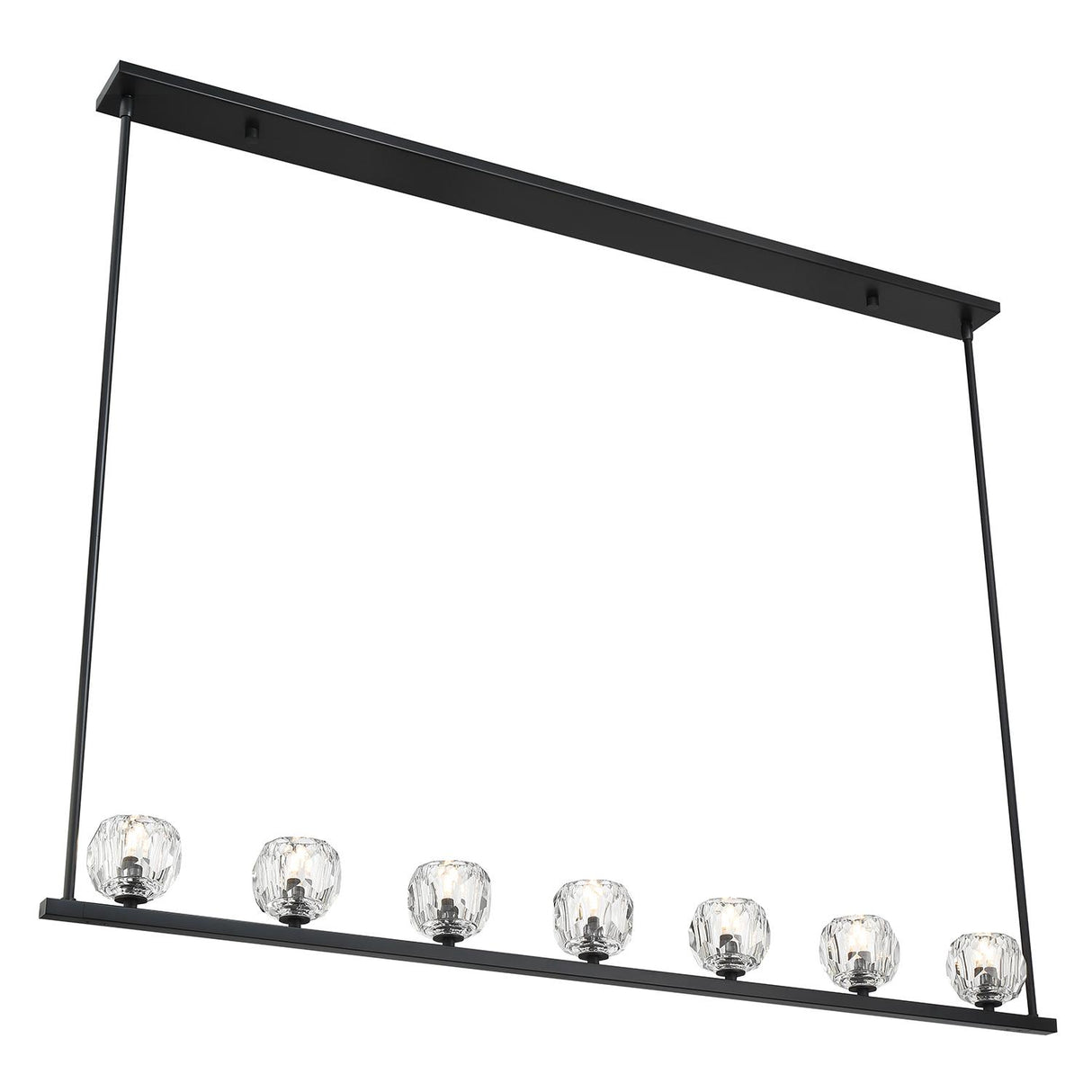 Crystorama Aragon 7 Light LED Matte Black Linear Chandelier