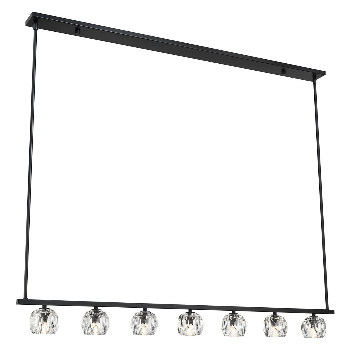 Crystorama Aragon 7 Light LED Matte Black Linear Chandelier
