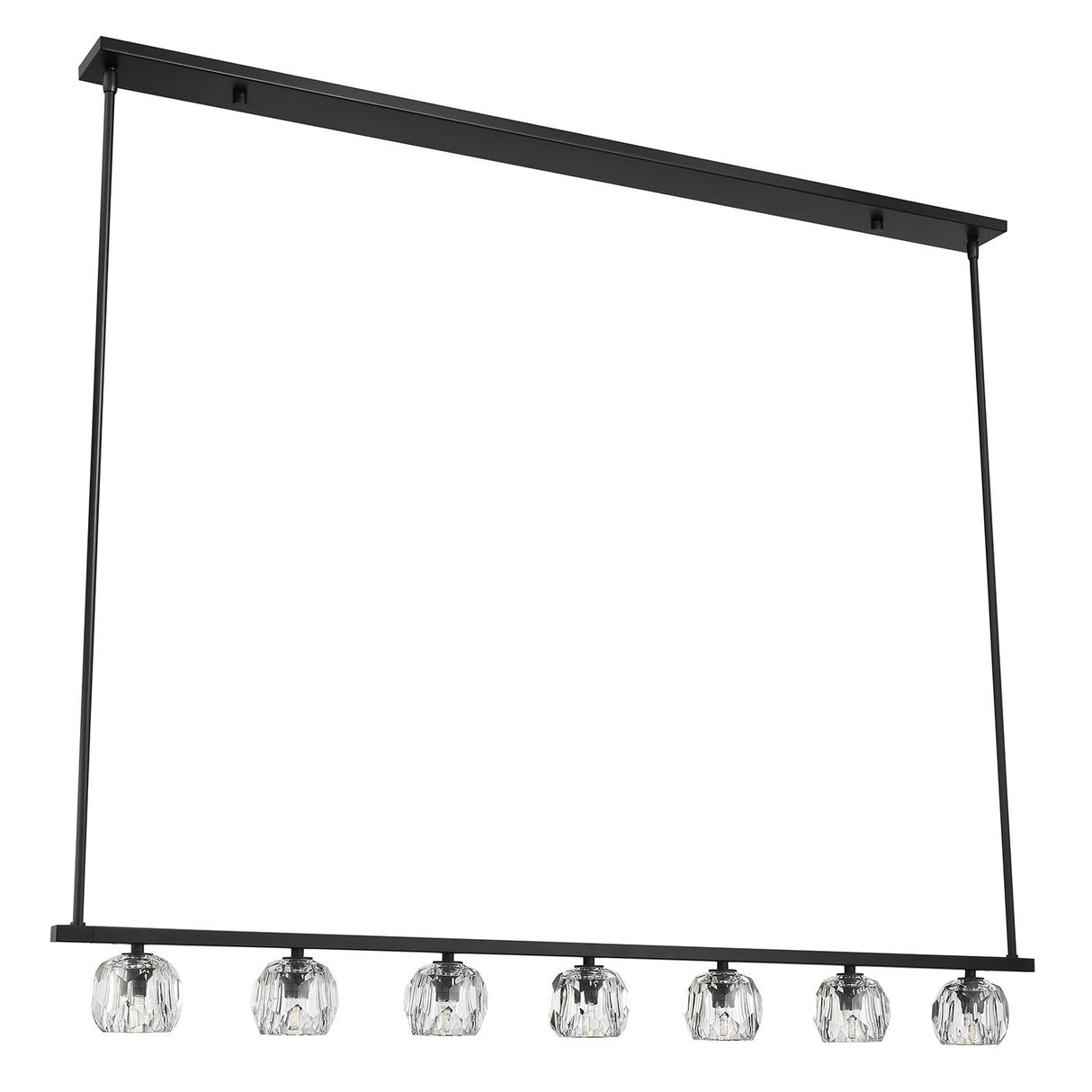 Crystorama Aragon 7 Light LED Matte Black Linear Chandelier