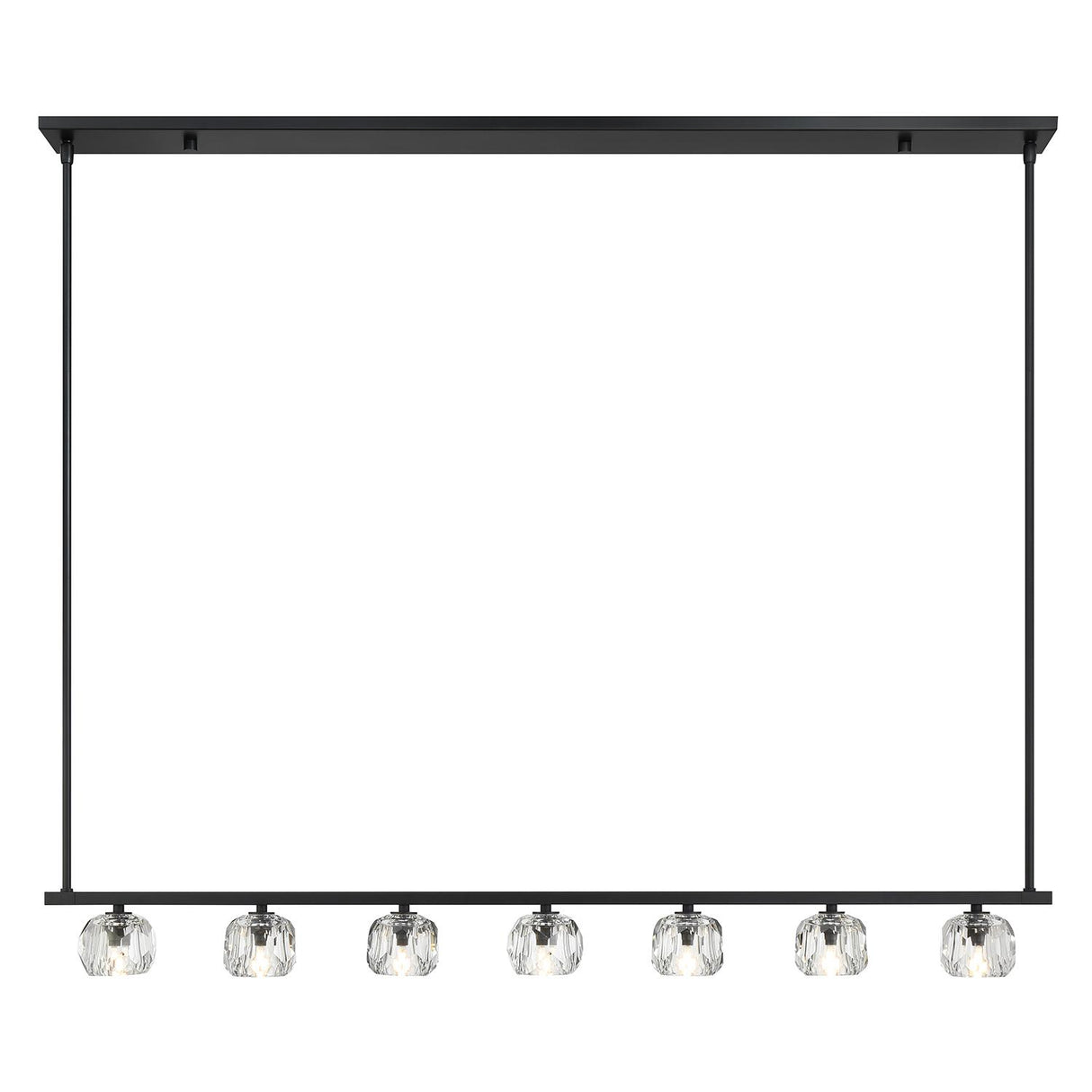 Crystorama Aragon 7 Light LED Matte Black Linear Chandelier
