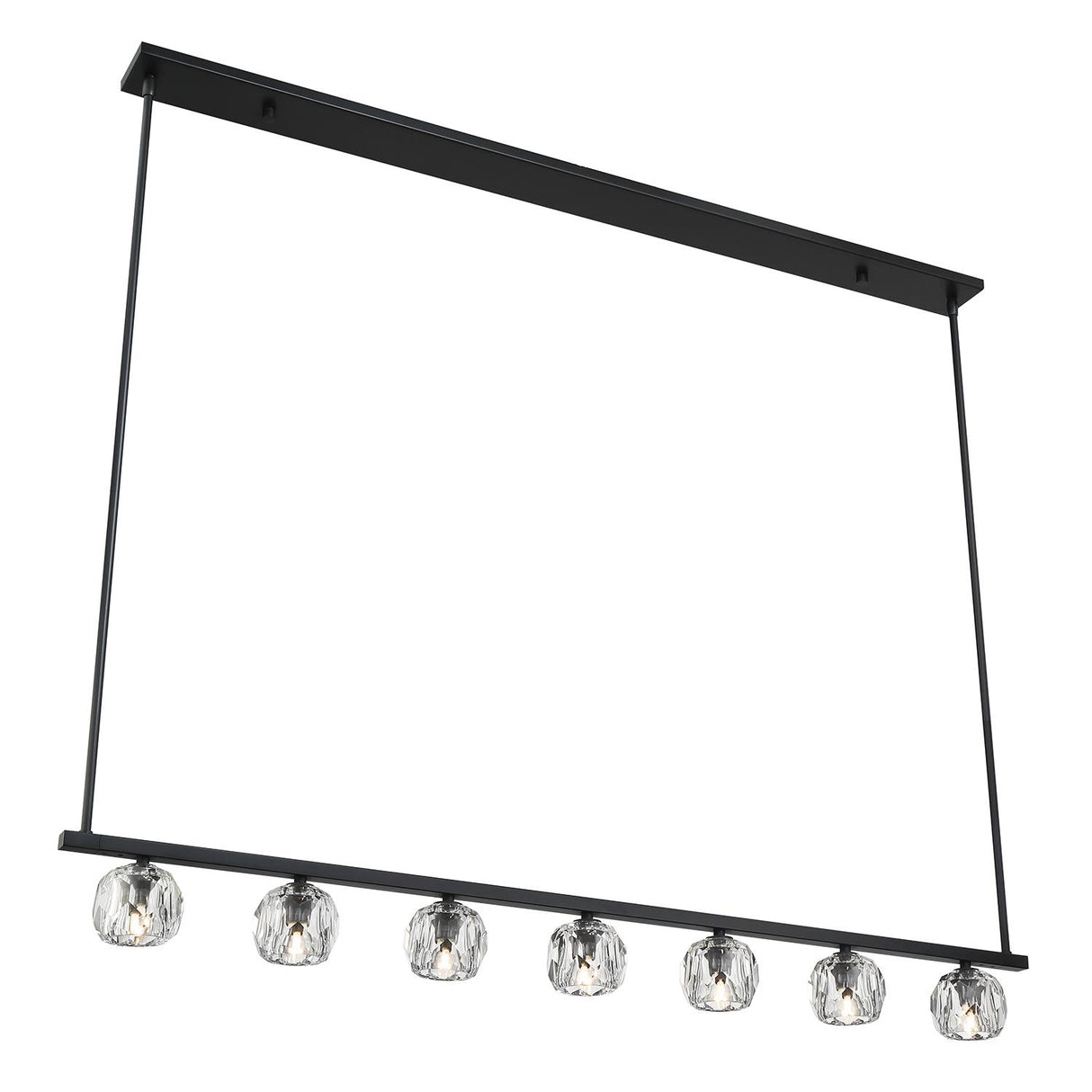 Crystorama Aragon 7 Light LED Matte Black Linear Chandelier