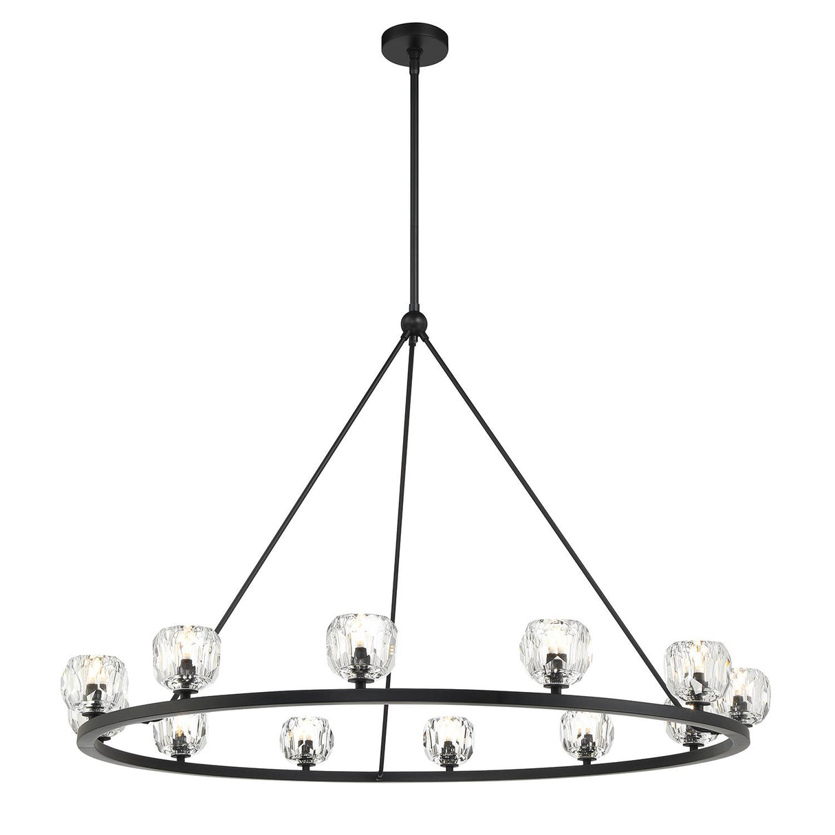 Crystorama Aragon 12 Light LED Matte Black Chandelier