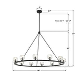 Crystorama Aragon 12 Light LED Matte Black Chandelier