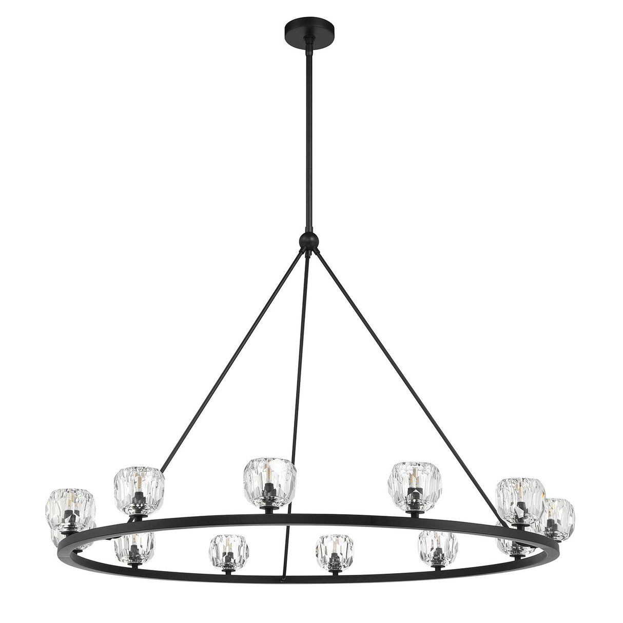 Crystorama Aragon 12 Light LED Matte Black Chandelier