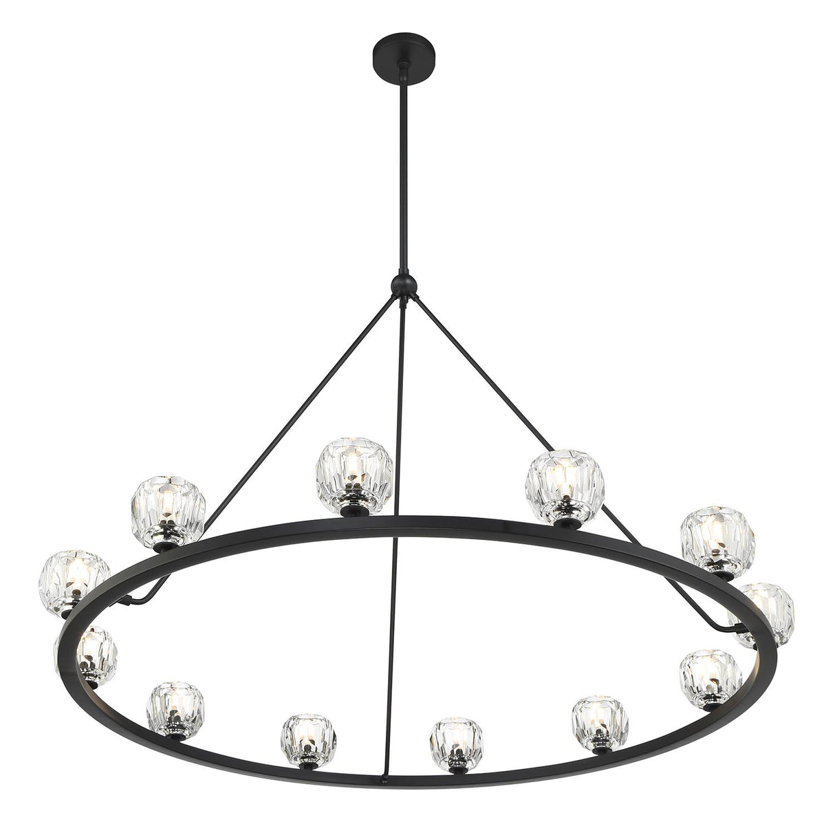 Crystorama Aragon 12 Light LED Matte Black Chandelier