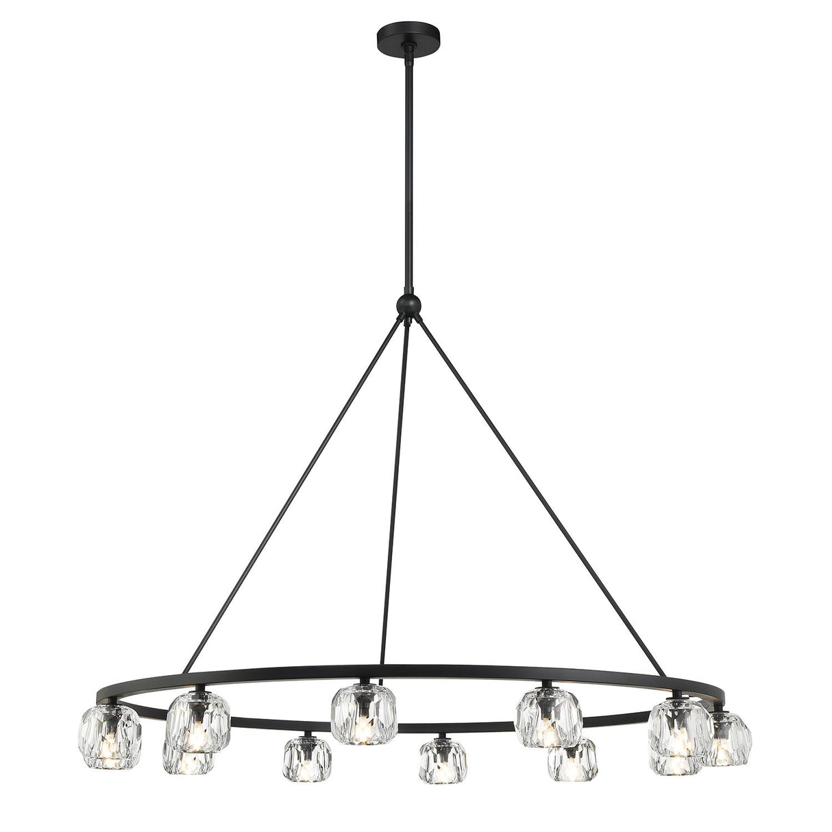 Crystorama Aragon 12 Light LED Matte Black Chandelier