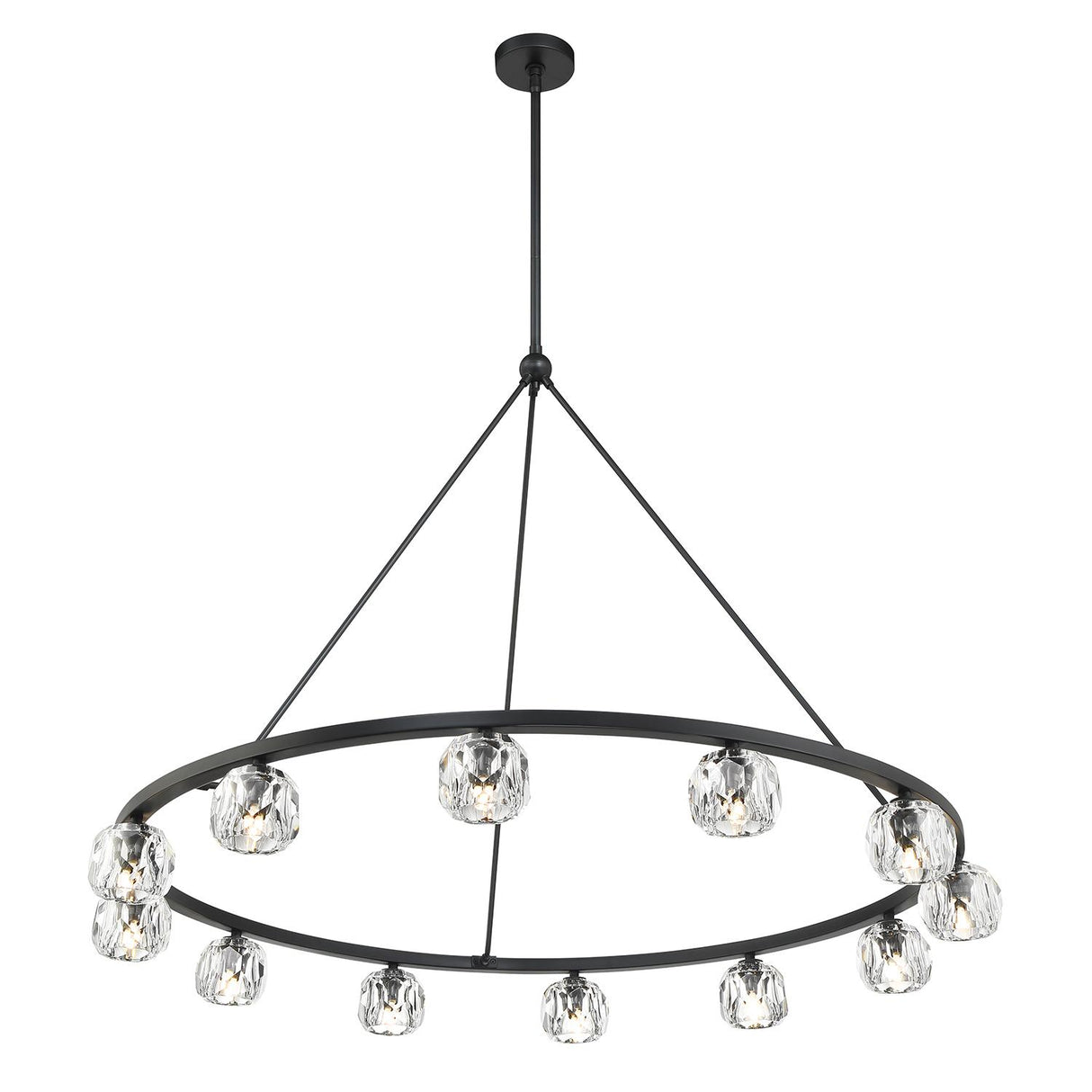 Crystorama Aragon 12 Light LED Matte Black Chandelier