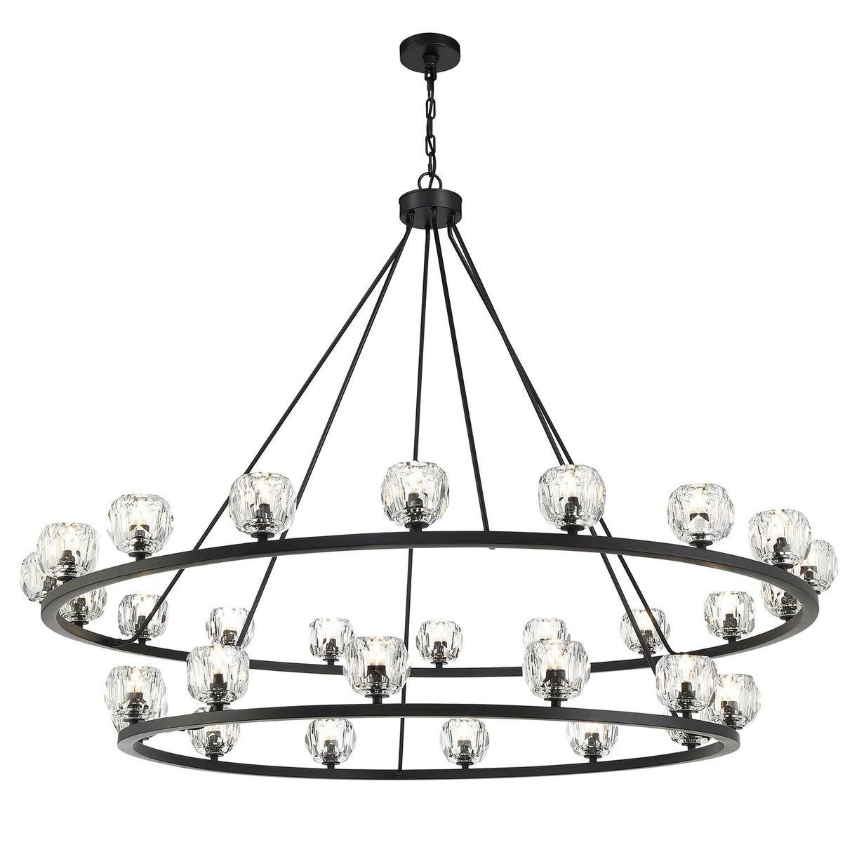Crystorama Aragon 30 Light LED Matte Black Chandelier