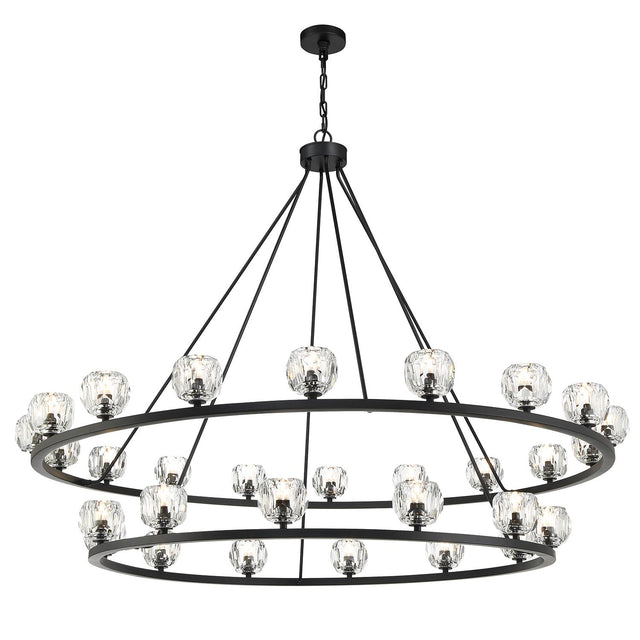 Crystorama Aragon 30 Light LED Matte Black Chandelier