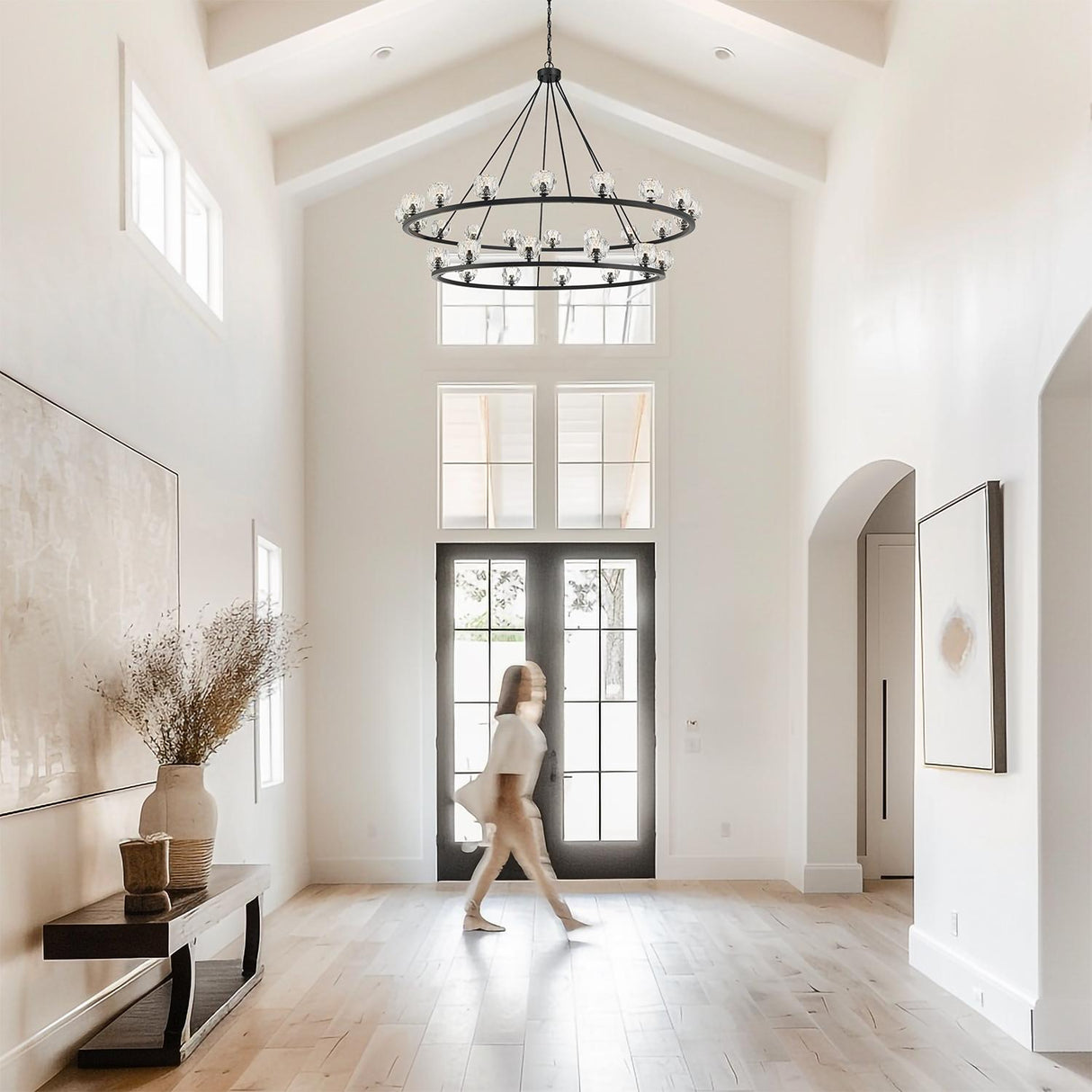 Crystorama Aragon 30 Light LED Matte Black Chandelier